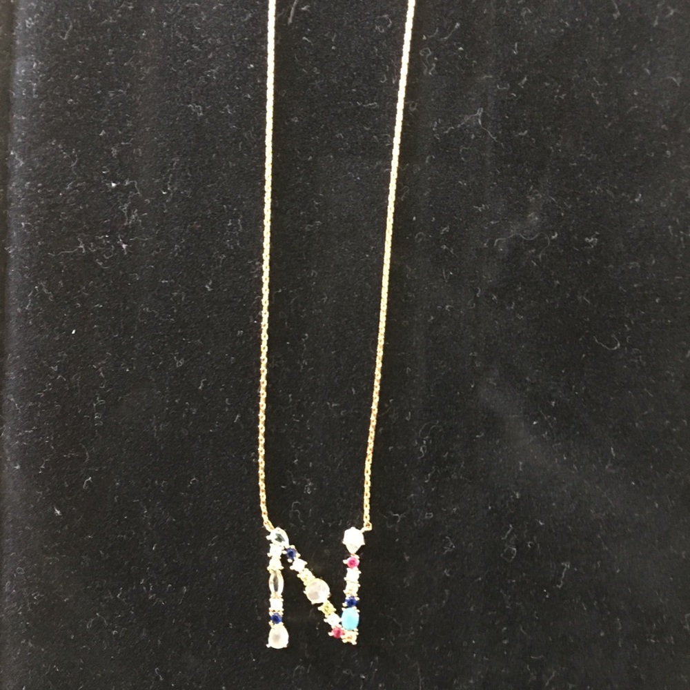 Multi stone initial necklace - Picture 2 of 3